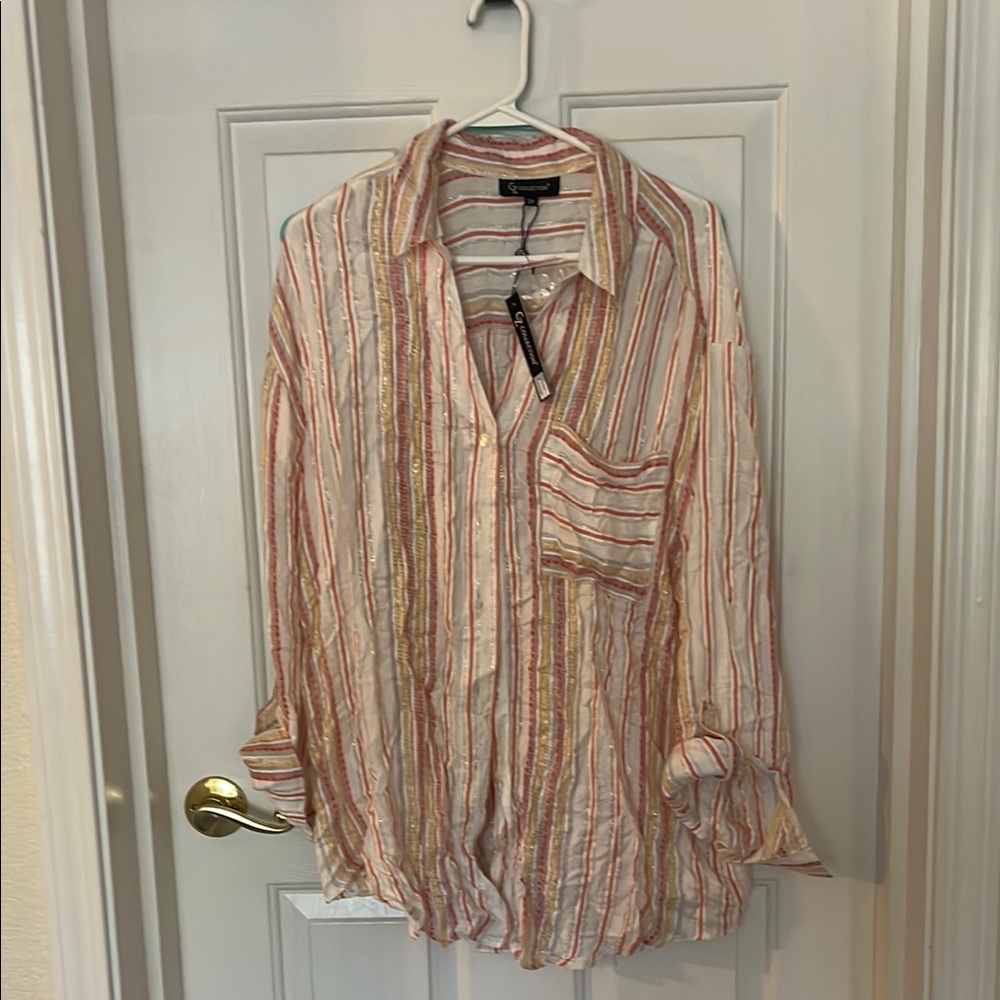 Striped Button-Up Shirt